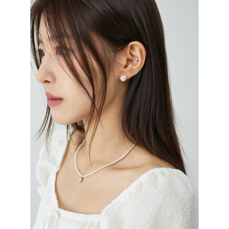 Simple Pearl Earrings Set OU7|White|One Size