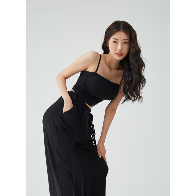 Sleeveless Crop Top IU26|White|Light blue|Gray|Black|S