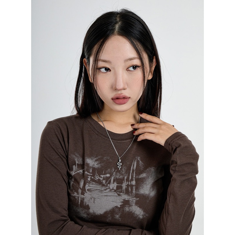 Snake Necklace CO05|Light Gray|One Size