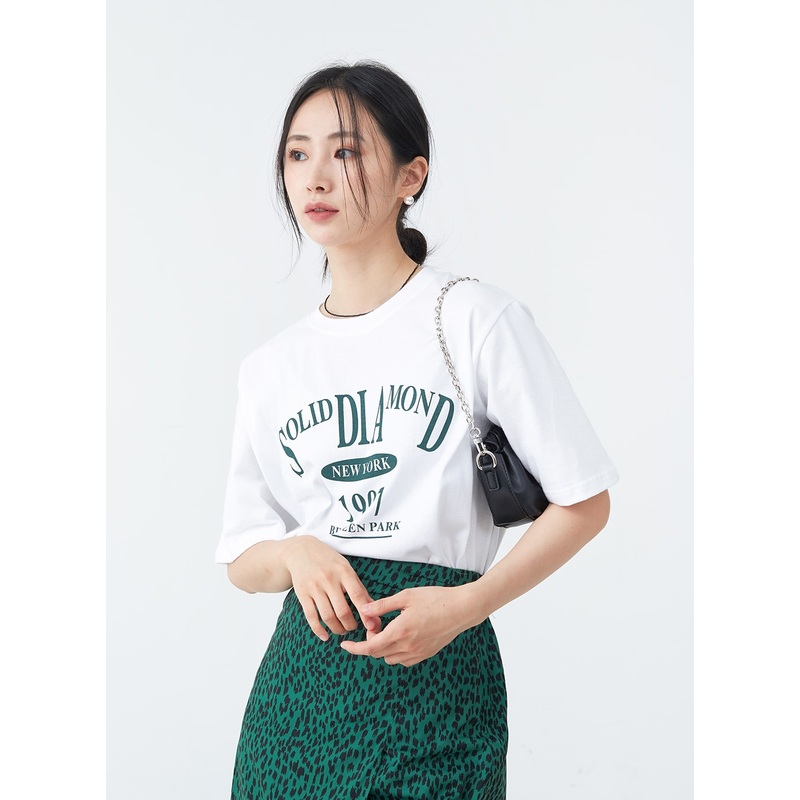 Solid Lettering Oversized Cotton Tee OU28