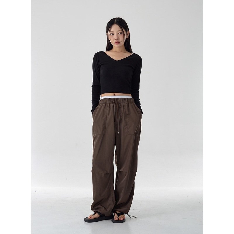 String Wide Pants Unisex CG11|Dark Brown|Light Grey|Black|M/L