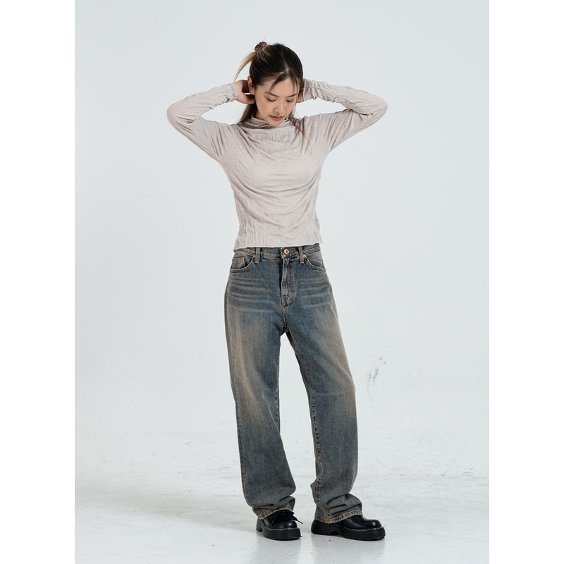 Vintage Washing Wide Pants Unisex CO11