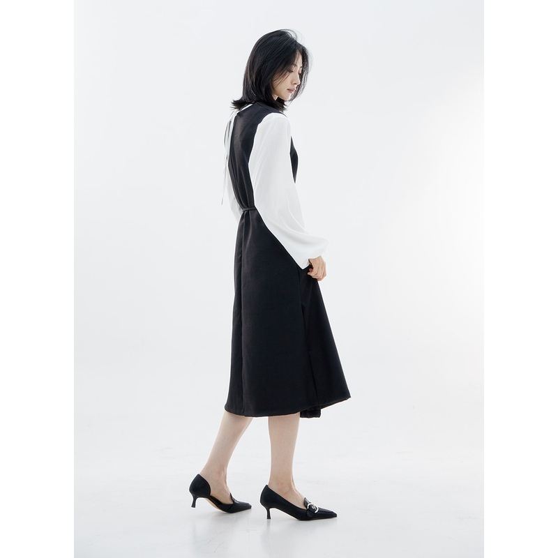 Wrapped Tie Sleeveless Midi Dress OO05