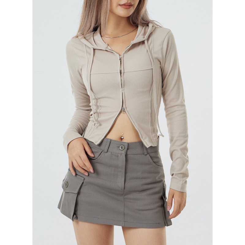 Zipper Hoodie CS02|White|Light Beige|Black|S|M/L