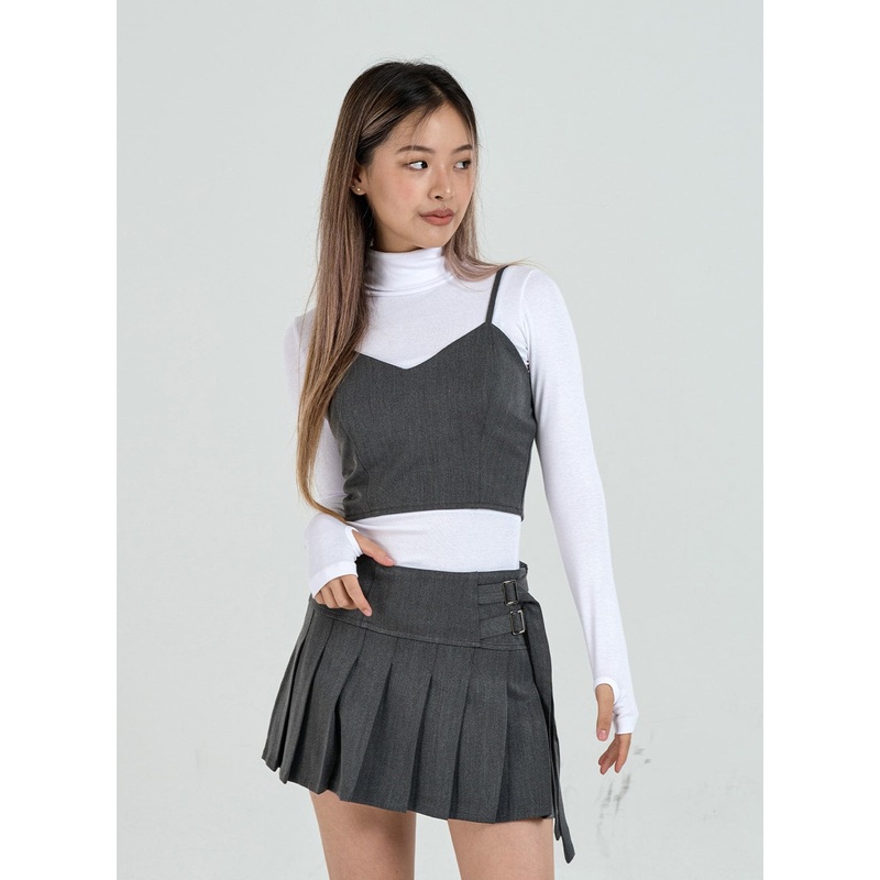 Back Zipper Crop Tank Top CO12