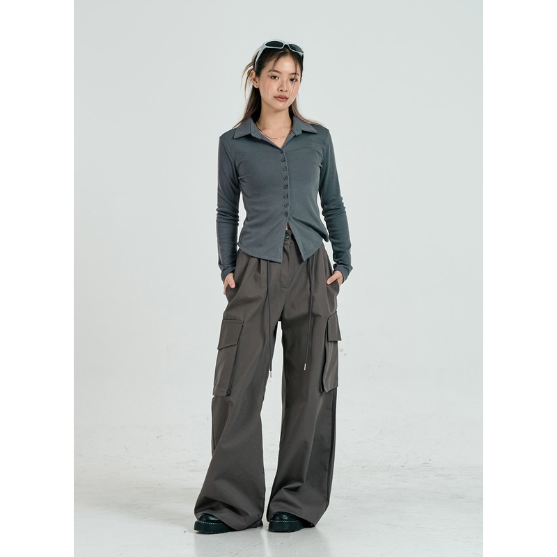 Baggy Maxi Cargo Pants CO14|Dark Gray|Black|S/M