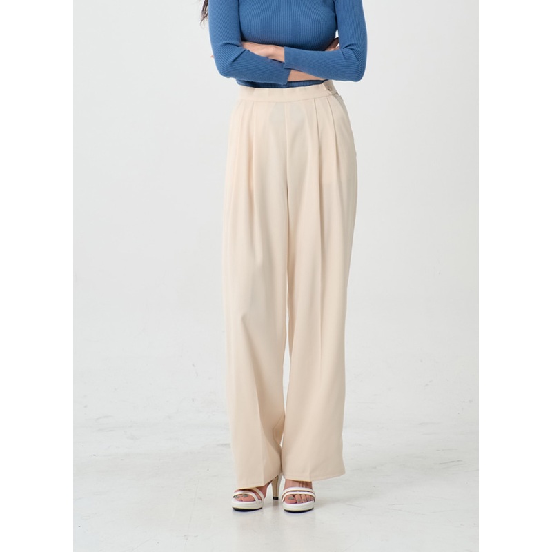 Button Wide Tailored Pants IO12