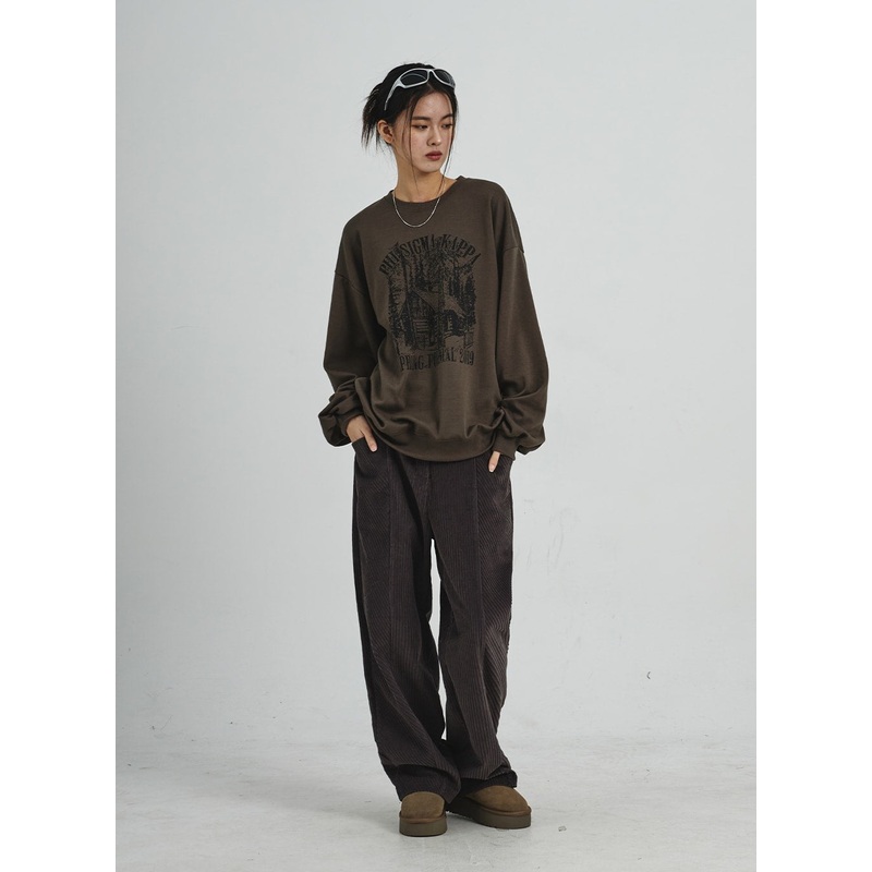 Corduroy Wide Pants CD07|Dark Pink|Dark Gray|Dark Blue|S/M
