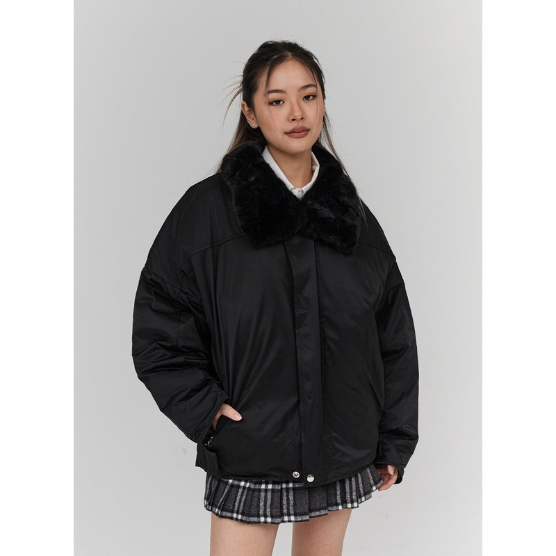 Faux Collar Puffer Jacket Unisex CN23