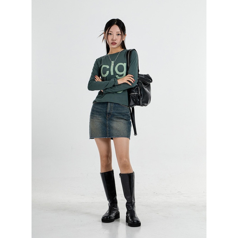 High Waist Denim Pencil Skirt CO11