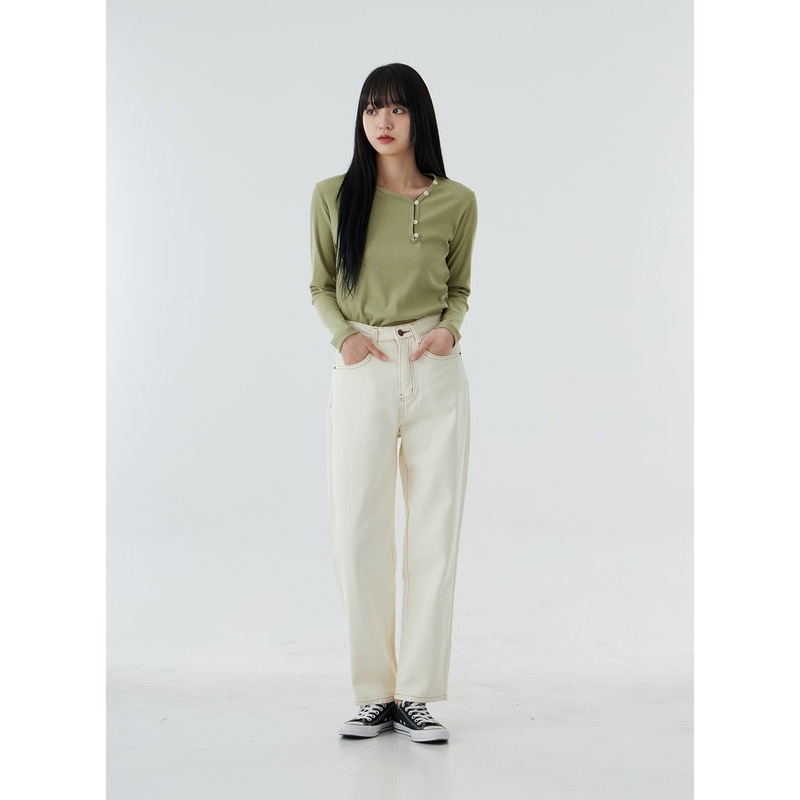 High Waist Straight Leg Pants OO19