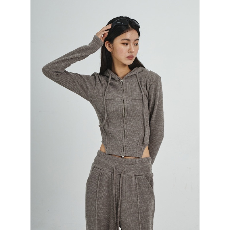 Hoodie Zipper Sweatshirt CD06|Light Beige|Dark Beige|Gray|Black|S/M