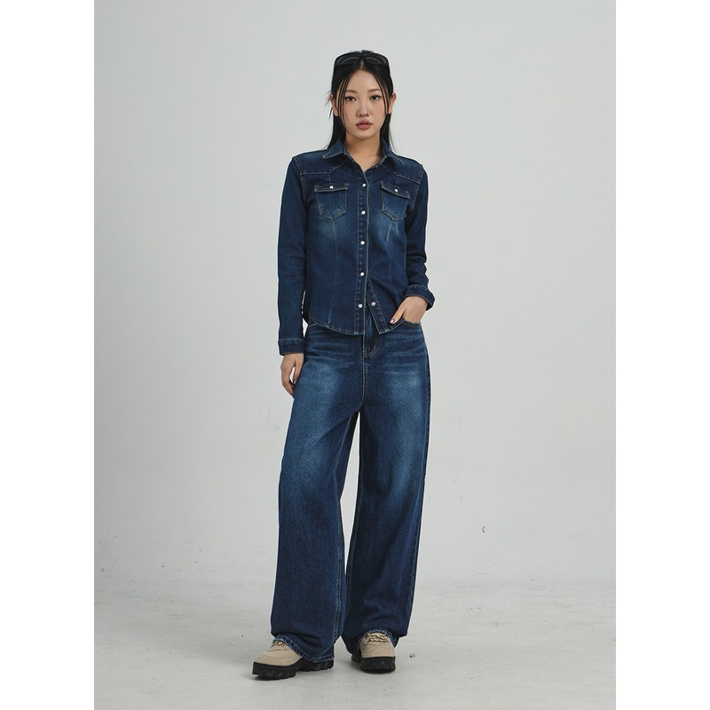 Maxi Wide Jeans CD09|Dark blue|S|M|L