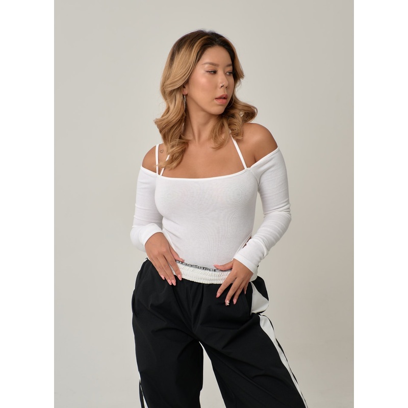 Off-Shoulder Thin Straps Bodysuit IN22