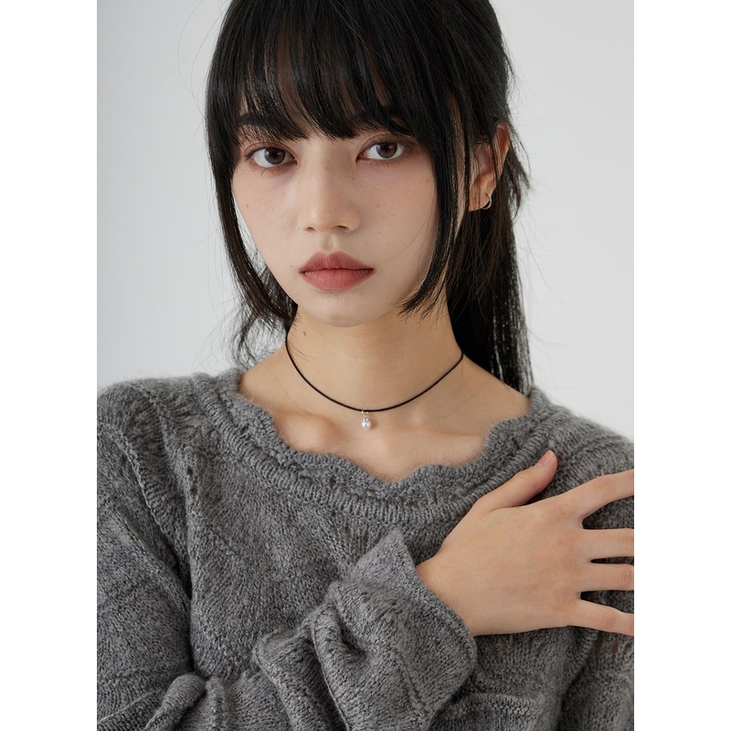 Pearl Choker Necklace OO24|Black|One Size
