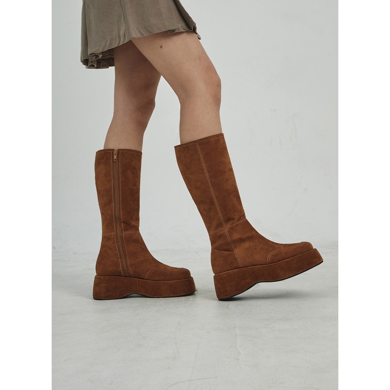 Platform Suede Knee High Boots CD08
