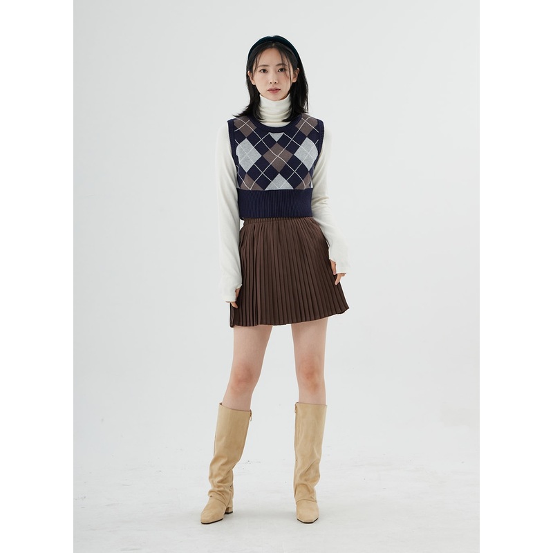 Pleated Bending Mini Skirt ON09