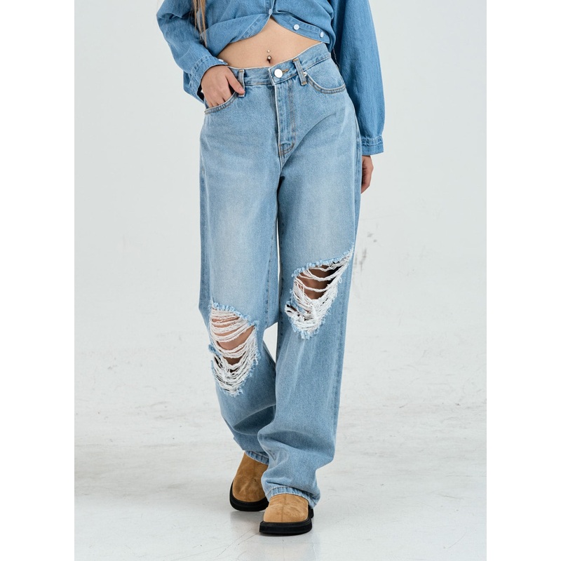 Ripped Maxi Denim Pants Unisex CO14