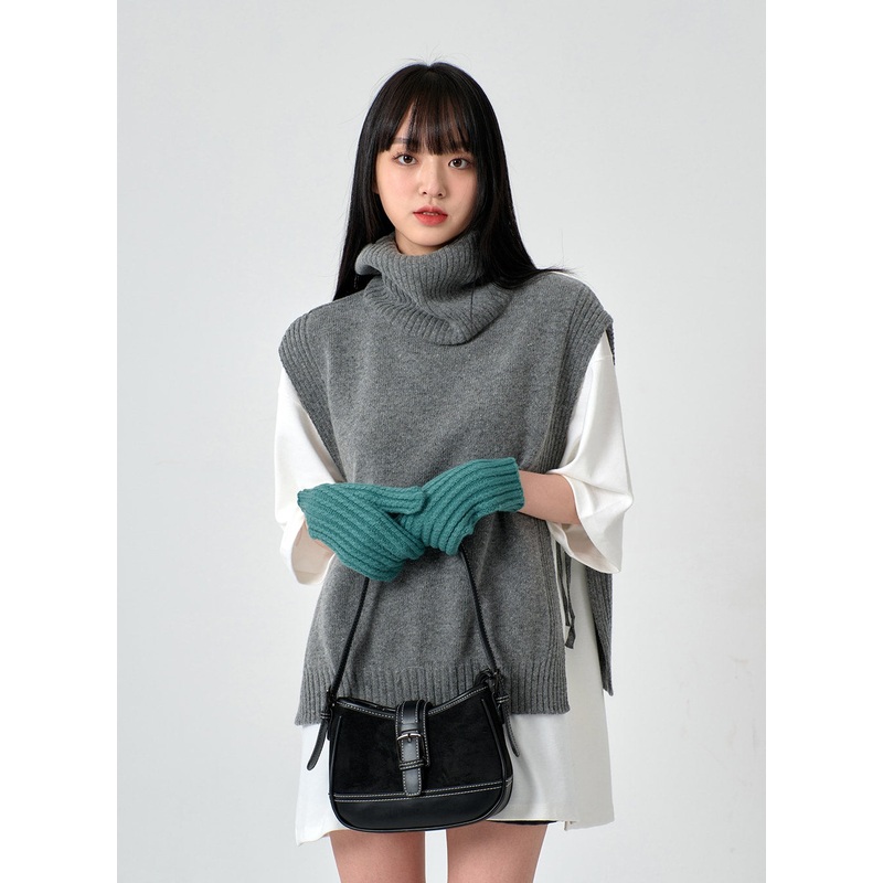 Turtleneck Cashmere Wool Vest OD01