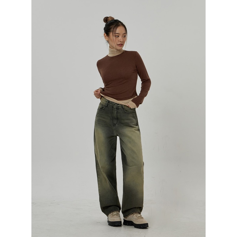 Vintage Washing Wide Leg Jeans CD26