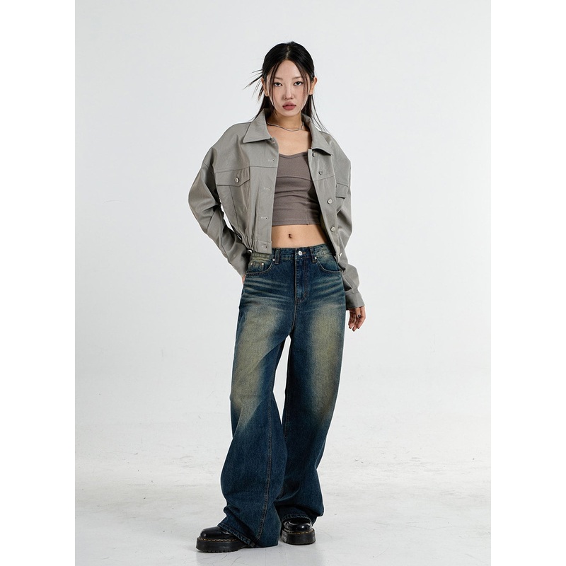 Wide Leg Denim Pants CO11|Dark Blue|Black|S|M|L