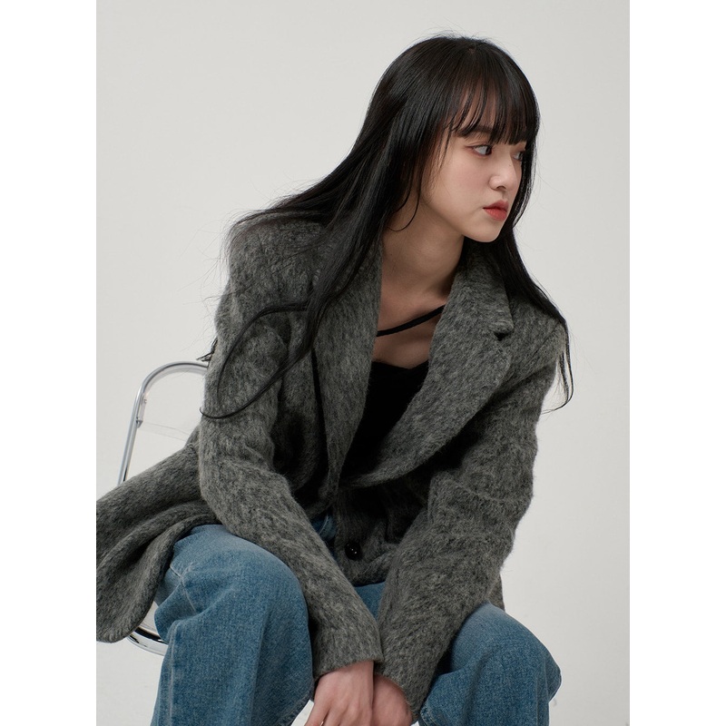 Wool Blend Jacket OD16|Purple|Dark gray|Black|S/M