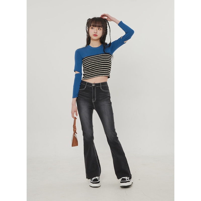Black Bootcut Jeans BF309|Black|S|M|L