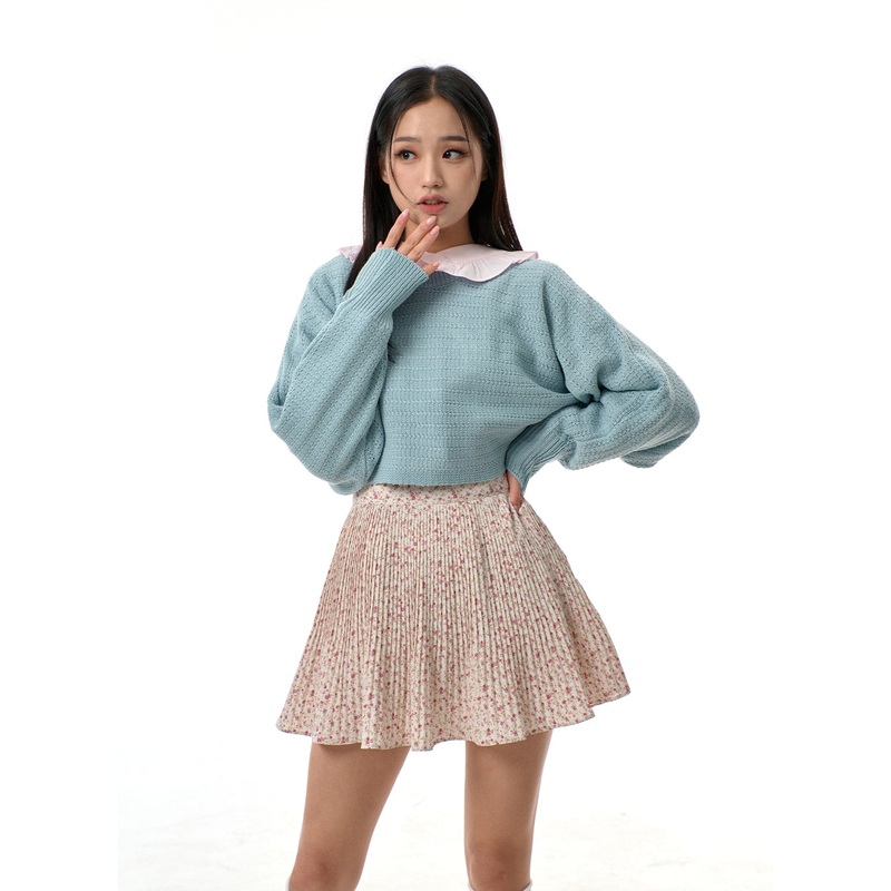Cut Out Back Tie Detail Cropped Sweater BJ311