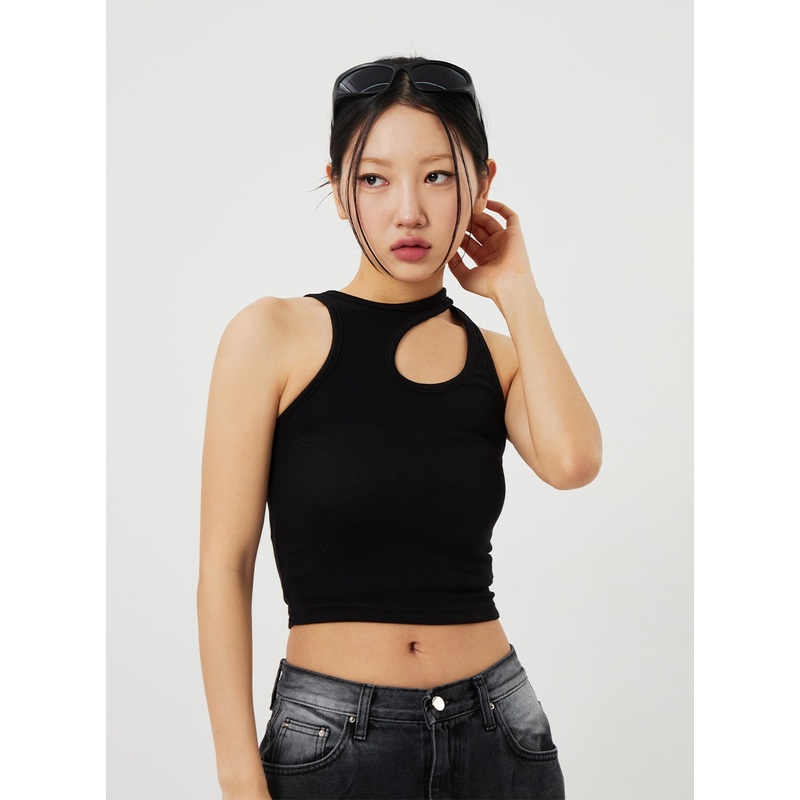 Cut Out Tank Top CF328|White|Black|S/M