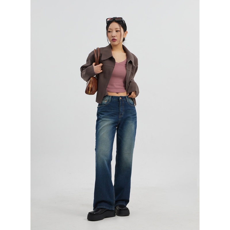 Dark Wash Bootcut Jeans CJ319|Dark blue|S|M|L