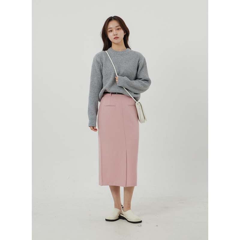High Waist Front Slit Maxi Skirt OJ320