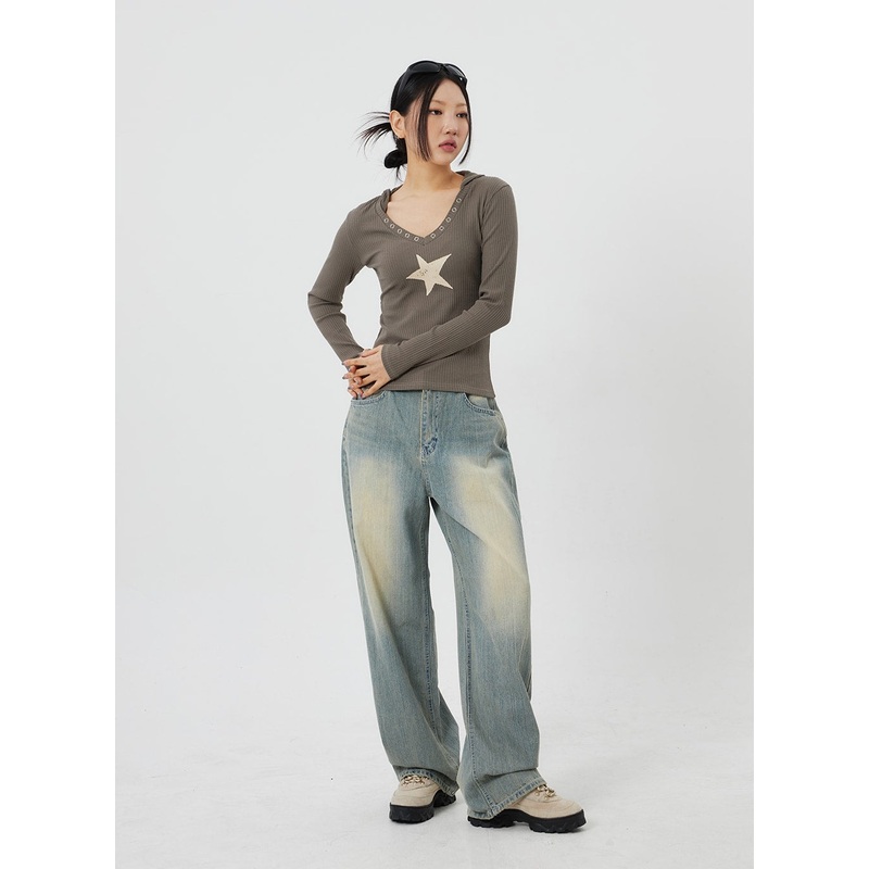 Light Wash Baggy Jeans CF323|Light blue|S|M|L