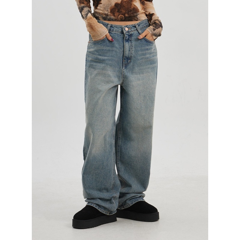Low Rise Baggy Jeans CJ330|Blue|S|M|L|1XL