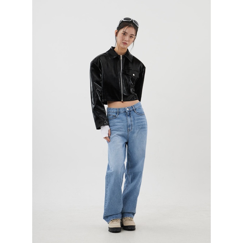 Mid-Rise Wide Leg Jeans CJ310|Blue|S|M|L