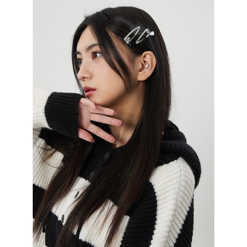 Mini Heart Hair Clip BJ316|White|Yellow|Pink|Black|One Size