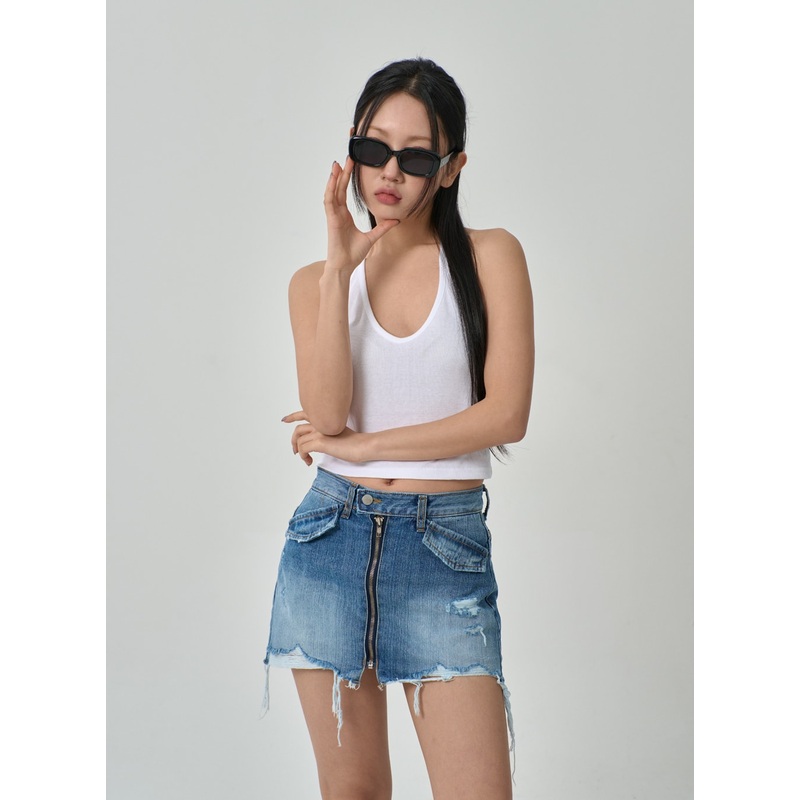 Neck Strap Basic Top IF316|White|Grey|Black|S/M