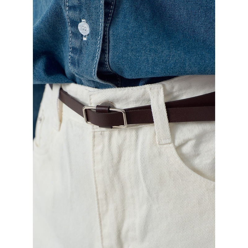 Square Basic Belt OJ326|Brown|Black|One Size