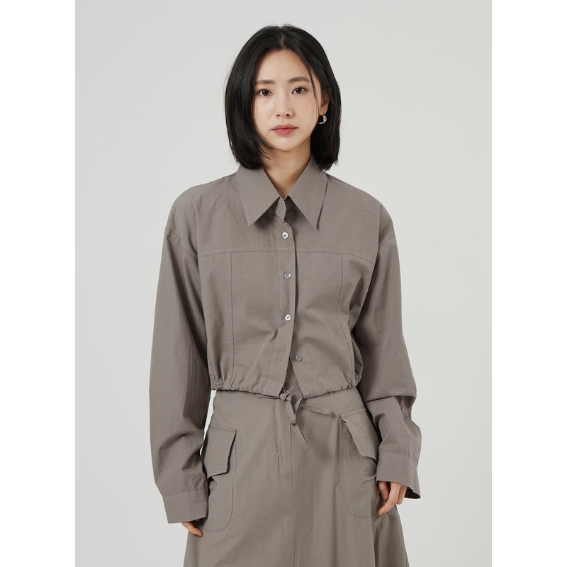 String Detail Cropped Shirt OF310