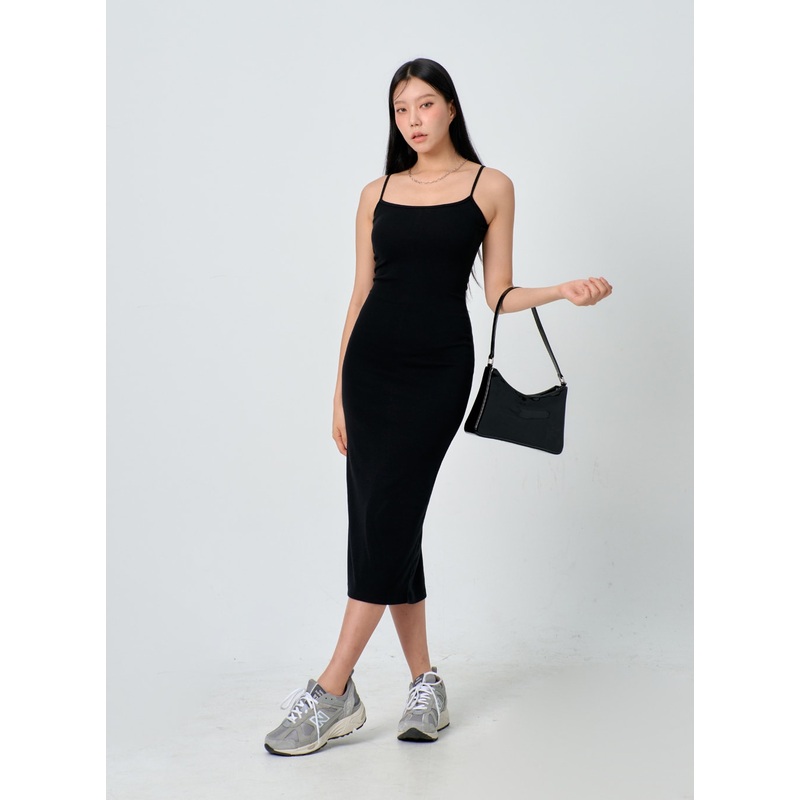 Thin Strap Maxi Dress IJ330|White|Beige|Gray|Black|S/M