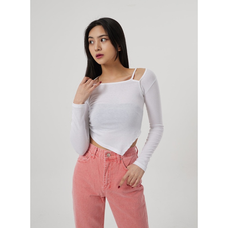Unbalanced Hem Layered Top BF310