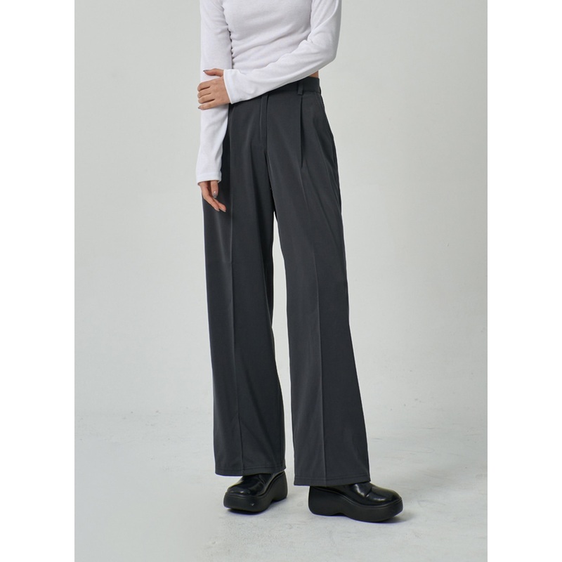 Wide Leg Tailored Pants IF315|Light beige|Dark blue|Dark grey|Black|S|M|L|1XL|2XL