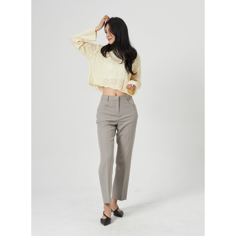 Ankle Tailored Pants OA314|Beige|Dark beige|Brown|Dark blue|Black|S|M|L