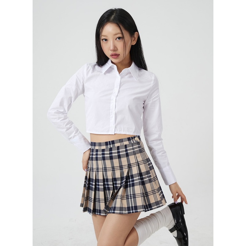Basic Pintuck Crop Shirt BM304