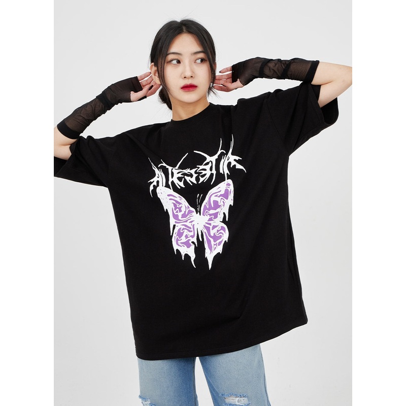 Butterfly Oversized Tee BM321|White|Black|S/M