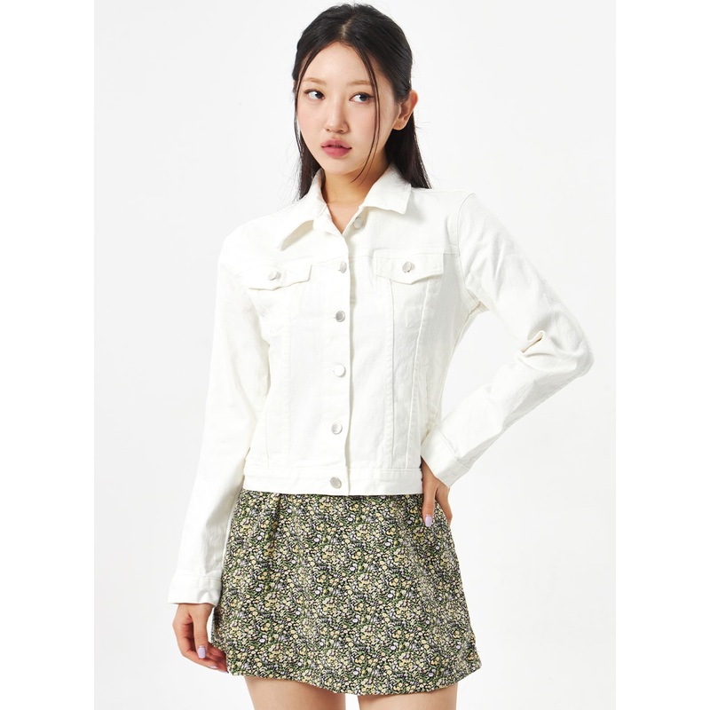 Button Cotton Jacket CA314|White|S|M