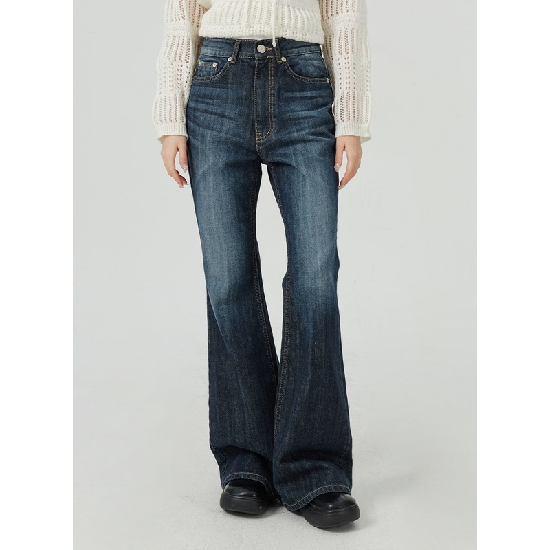 Dark Wash Bootcut Jeans BM322|Dark blue|S|M|L