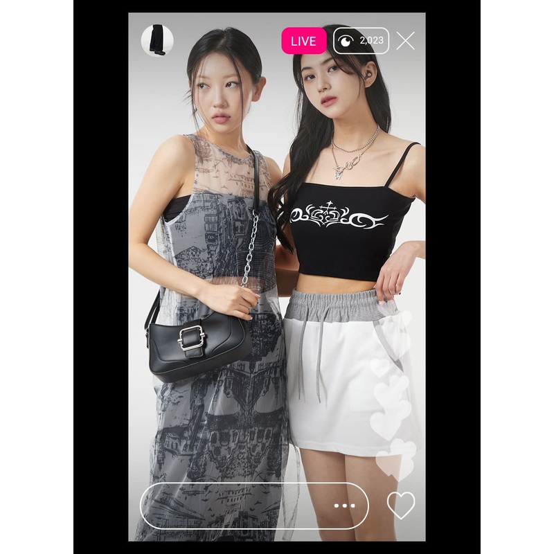 Graphic Sleeveless Top BM304|White|Pink|Black|S/M