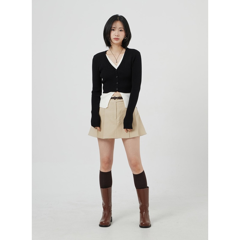 High Waist Pleated Mini Skirt OM306