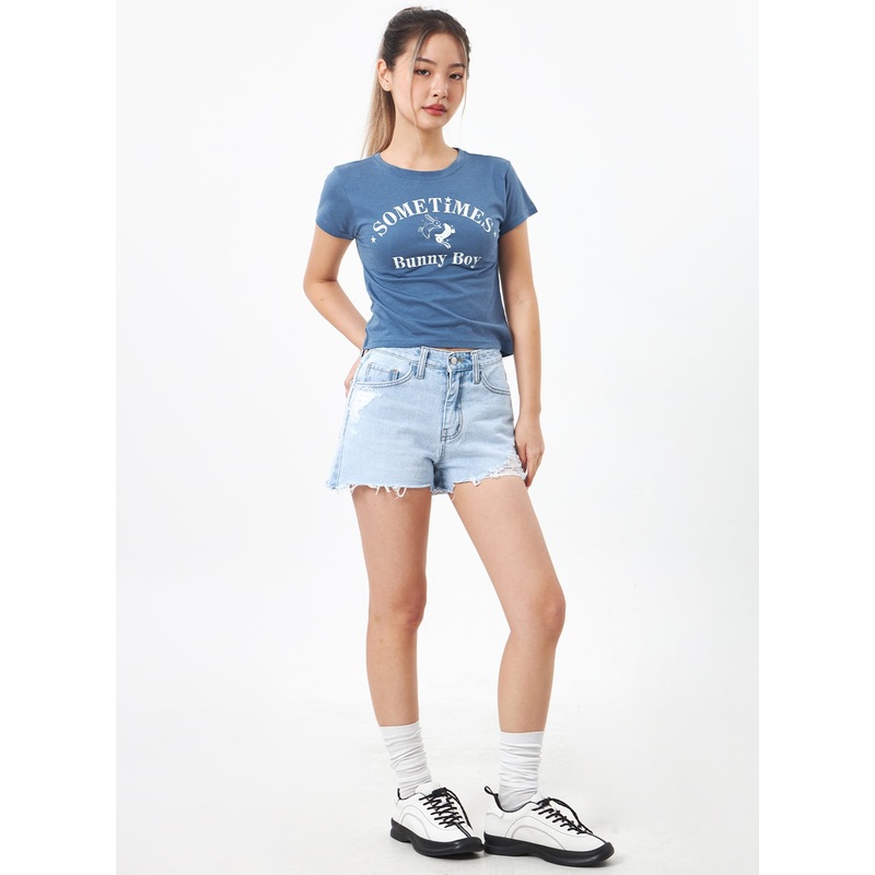 Light Wash Denim Shorts CA305|Light blue|S|M|L