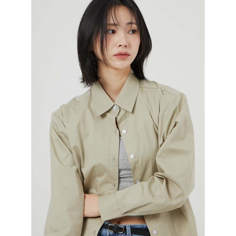 Oversized Color Shirt OM303|White|Pink|Light blue|Dark green|S/M